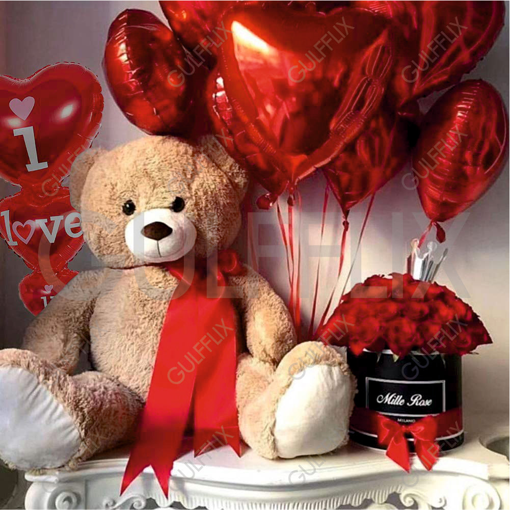 Red Heart Balloons 20 Heart Shaped Balloons with I Love U heart Balloon