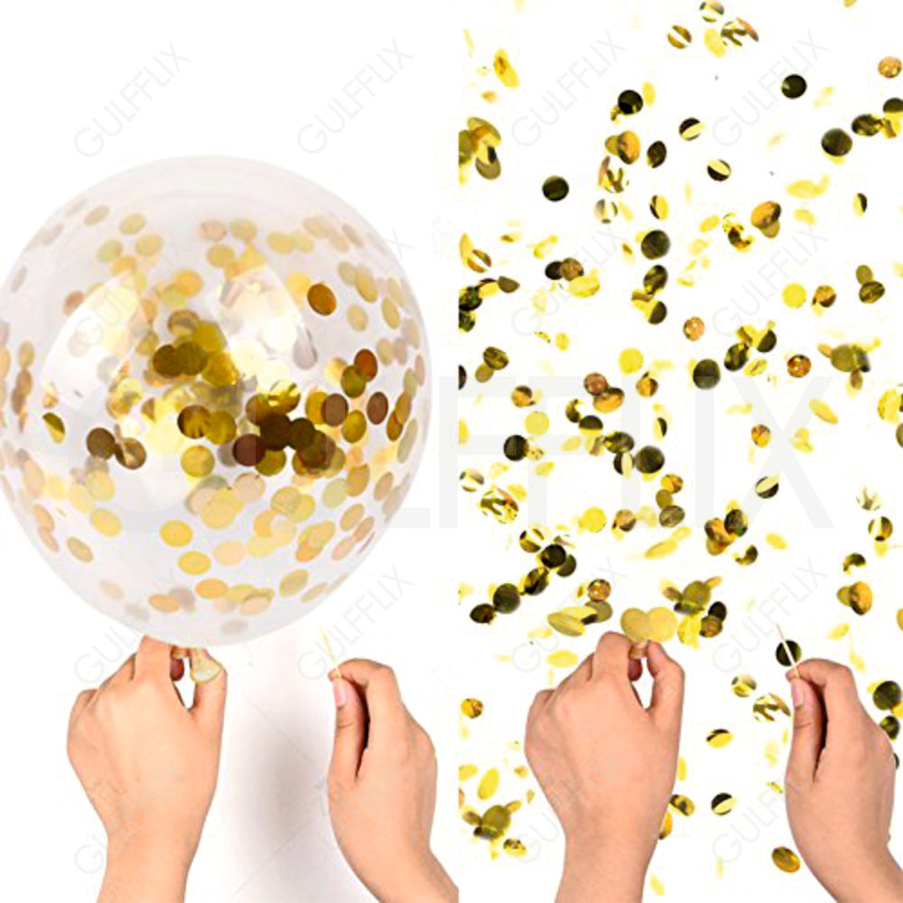 Confetti Balloons 10 Pieces Golden