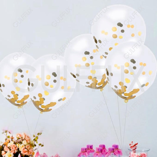 Confetti Balloons 10 Pieces Golden