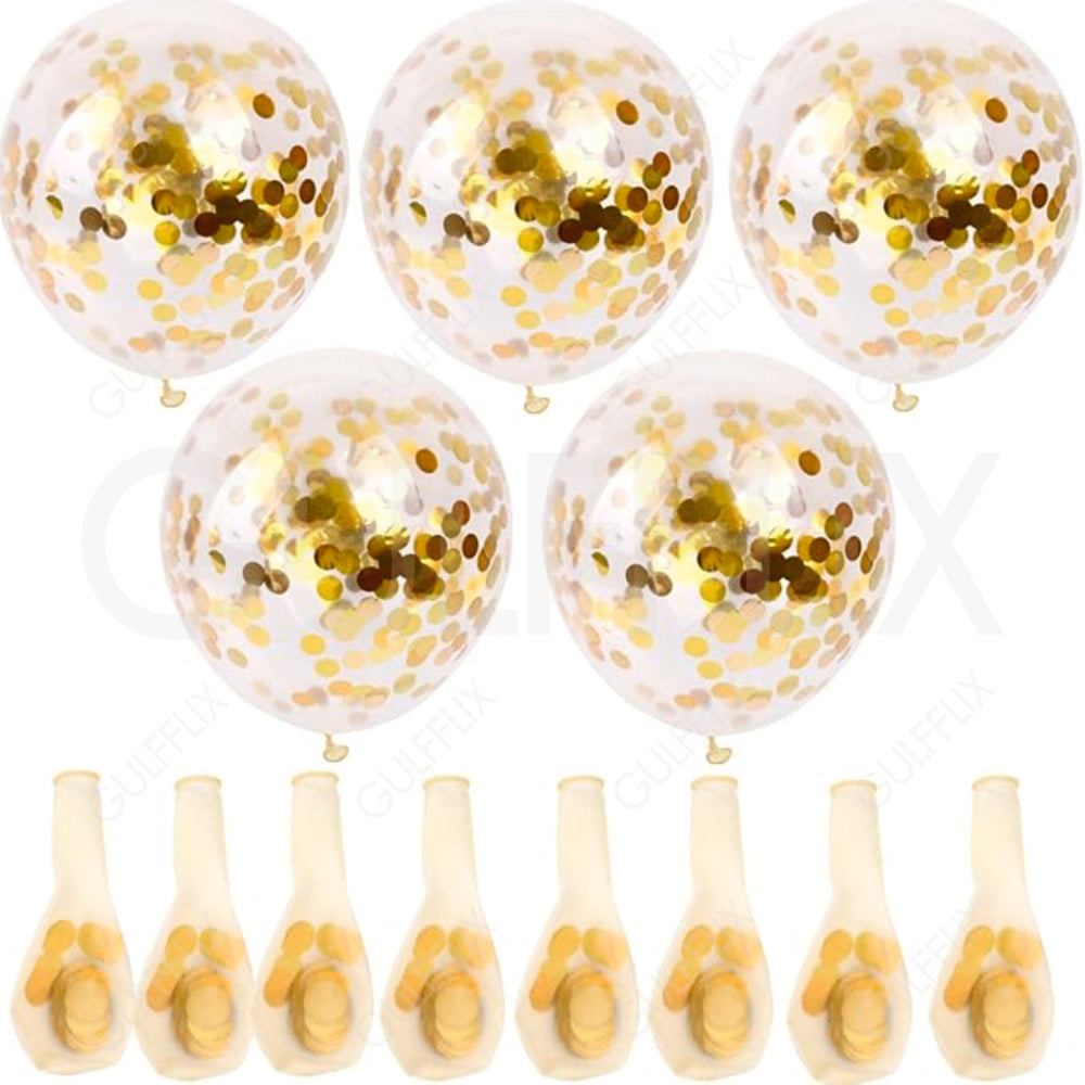 Confetti Balloons 10 Pieces Golden
