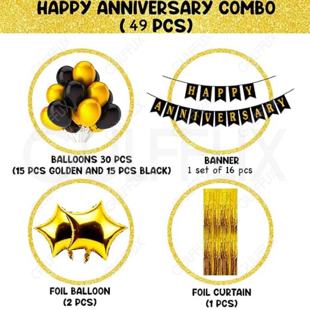 Happy Anniversary Decoration Kit Pack of 49pcs