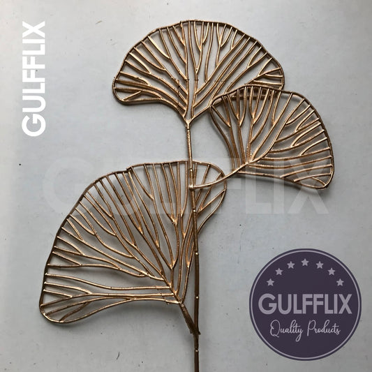Artificial Flower Gingko Stem with 3 leaves.