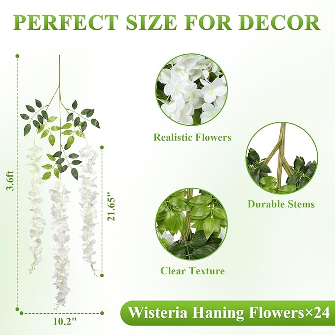 Artificial Wisteria Hanging Bush Flowers String