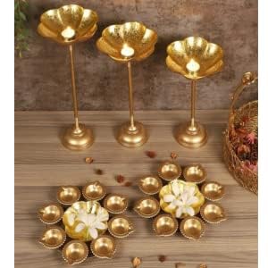 Urli Decorative Bowl Tealight Holder Stand Set of 3