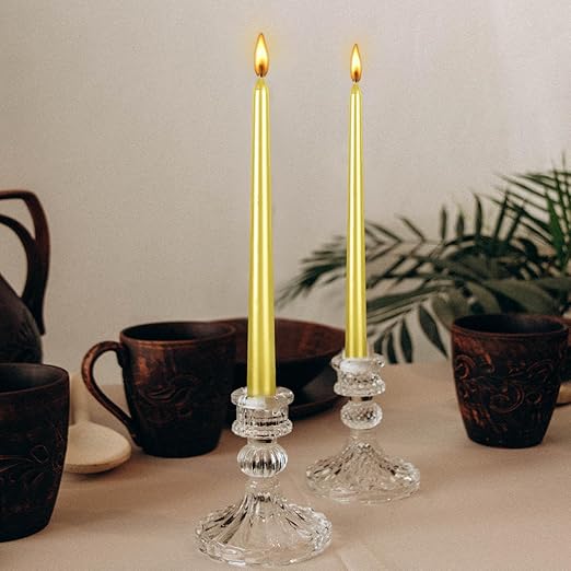 Golden Taper Spiral Taper Candle Pack of 4 Pcs