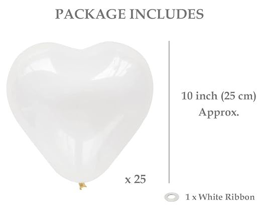 Heart Shaped White Balloons