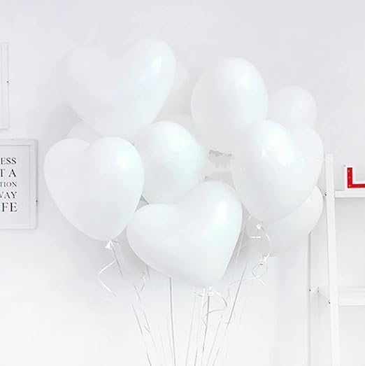 Heart Shaped White Balloons