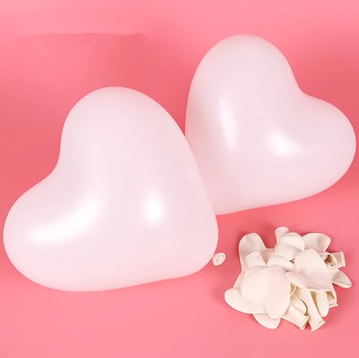 Heart Shaped White Balloons