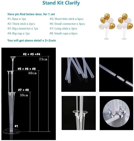 Balloon Stand for Decoration - Pack of 2pcs
