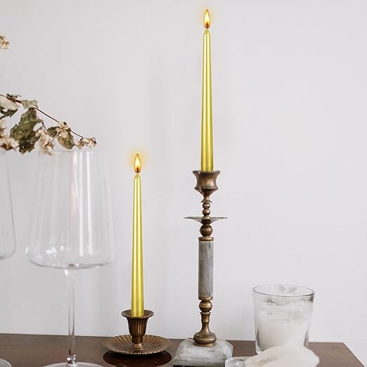 Golden Taper Spiral Taper Candle Pack of 4 Pcs