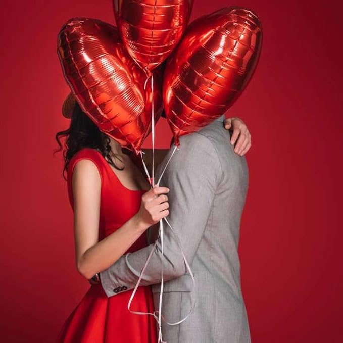 Red Heart Balloons 20 Heart Shaped Balloons with I Love U heart Balloon