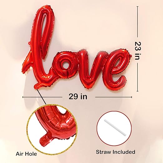 Red and Gold Balloons For Decoration with love balloon - 31pcs