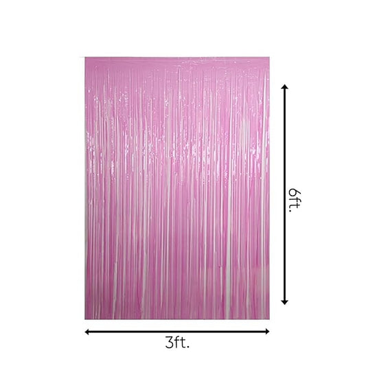 Pastel Pink Fringe Curtain for Decoration - 2 pcs