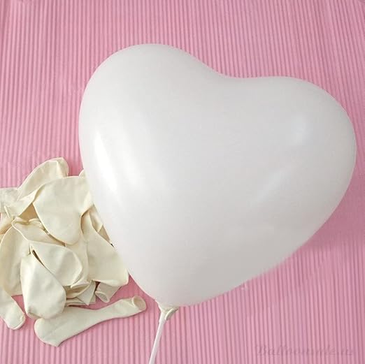 Heart Shaped White Balloons