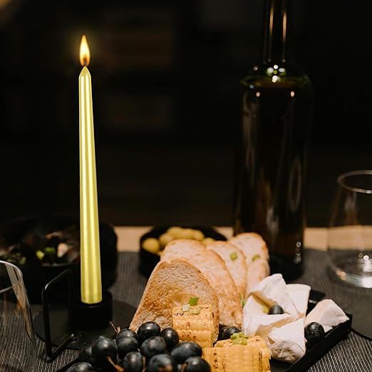 Golden Taper Spiral Taper Candle Pack of 4 Pcs