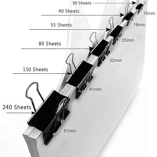 Binder Clip 51mm Black Pack of 12pcs