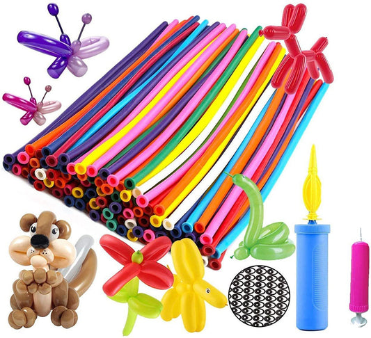 Animals Kit Twisting Balloons 100pcs with 1 Free Air Pump.