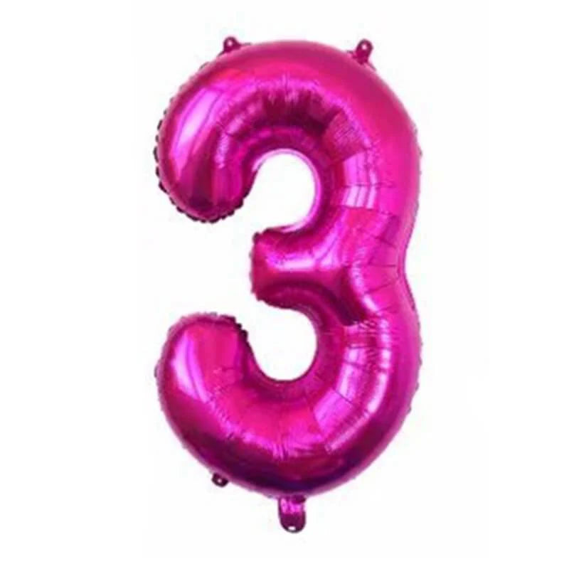 Big Size Pink Number Foil Balloons 32"