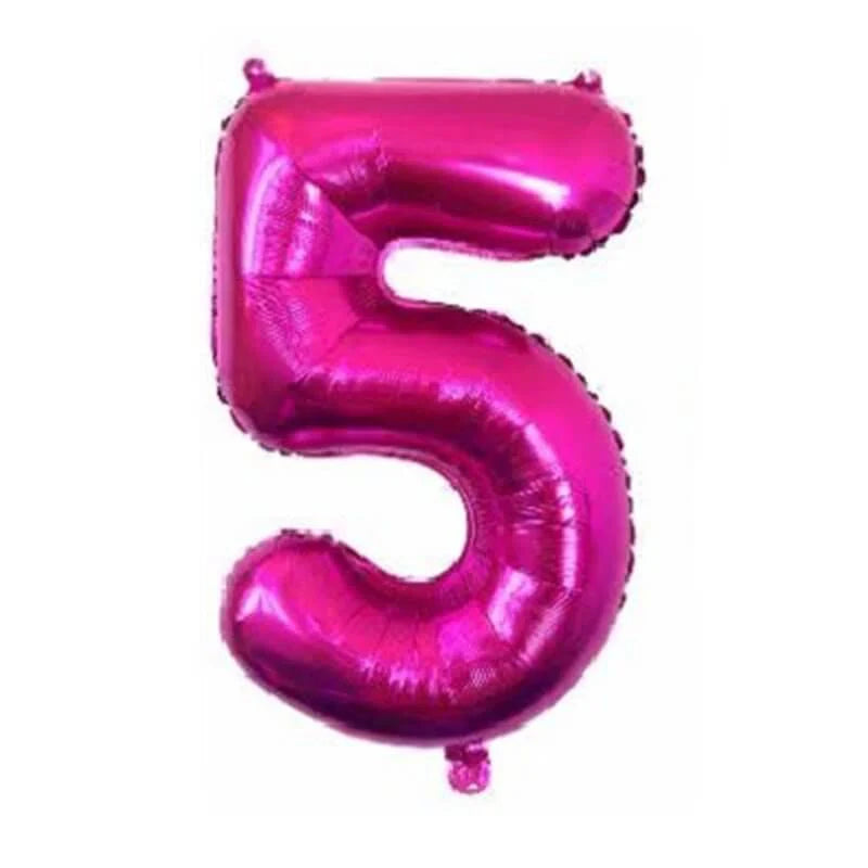 Big Size Pink Number Foil Balloons 32"