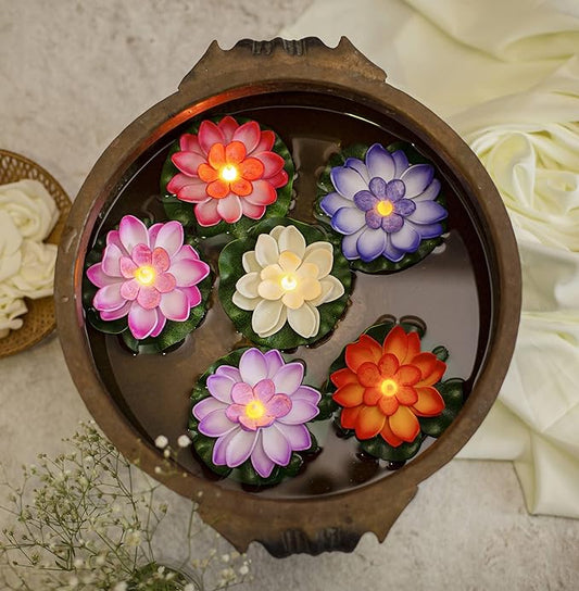 Sensor Water Floating Diyas - Set of 6pcs.