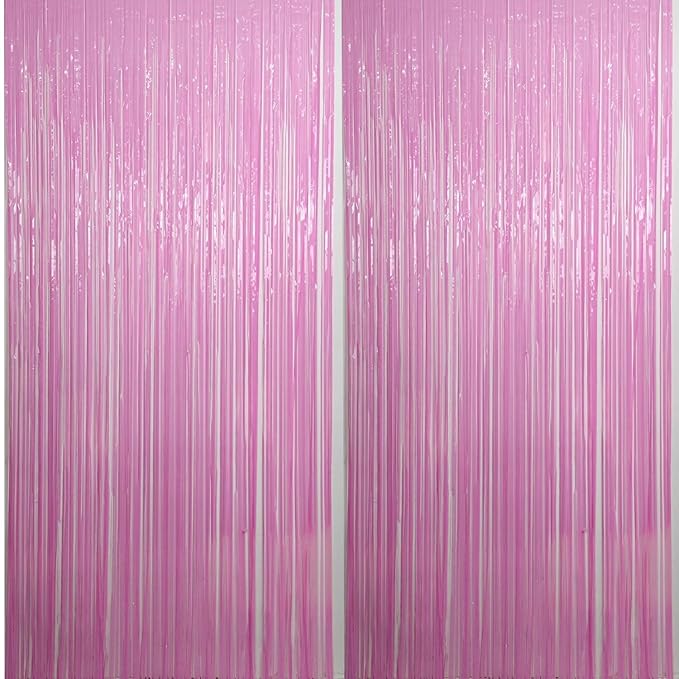 Pastel Pink Fringe Curtain for Decoration - 2 pcs