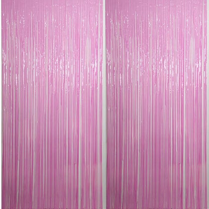Pastel Pink Fringe Curtain for Decoration - 2 pcs