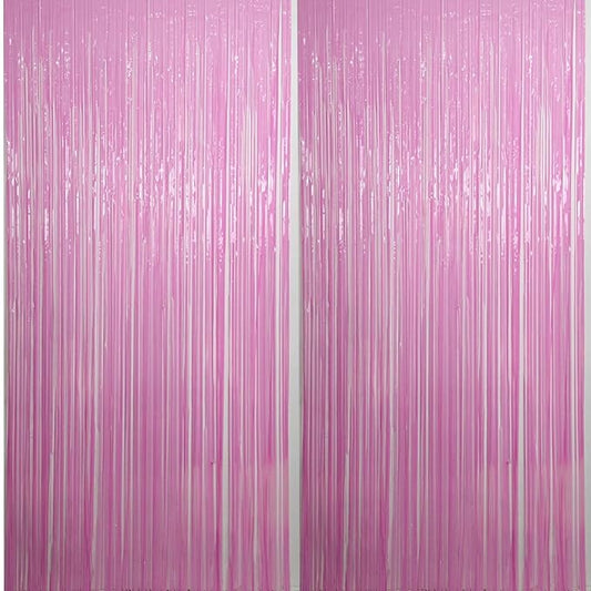 Pastel Pink Fringe Curtain for Decoration - 2 pcs