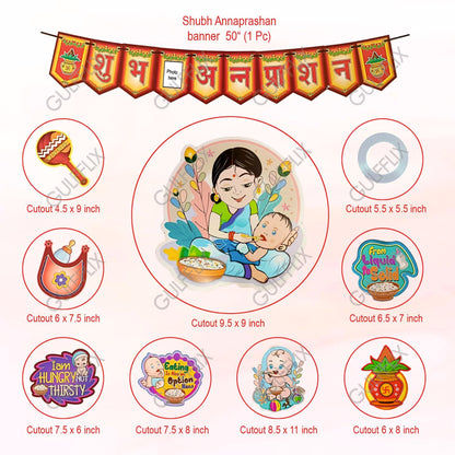 Shubh Annaprashan Decoration kit Pack of 18pcs