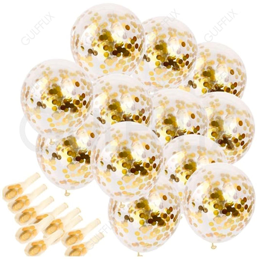 Confetti Balloons 10 Pieces Golden