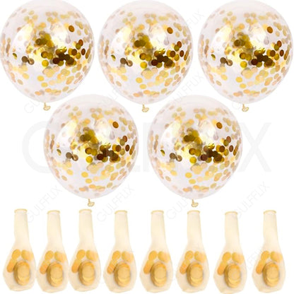 Confetti Balloons 10 Pieces Golden
