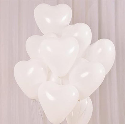 Heart Shaped White Balloons
