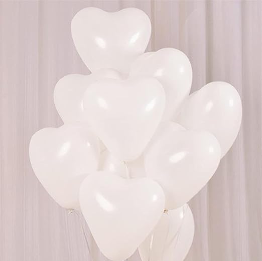 Heart Shaped White Balloons