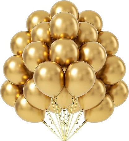 Golden Chrome Balloons 50Pcs