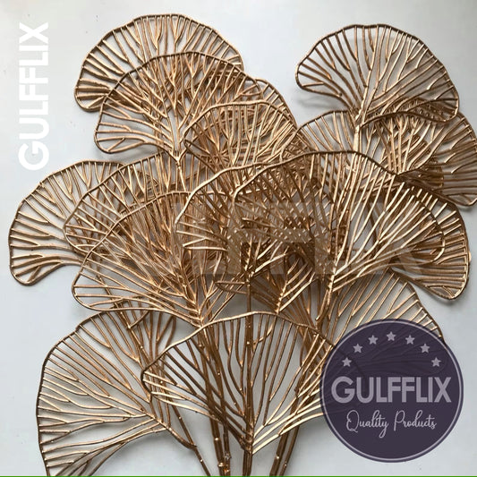 Artificial Flower Gingko Stem with 3 leaves.