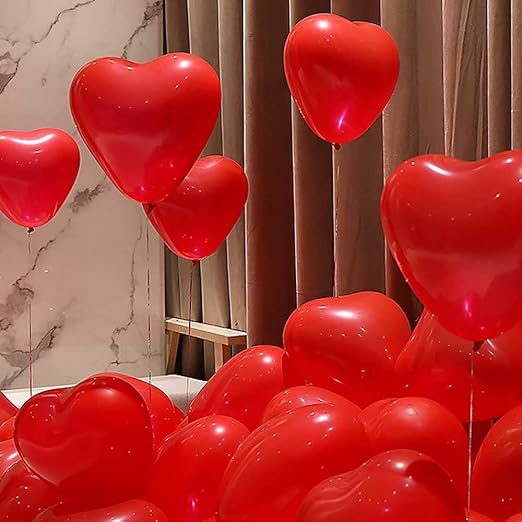 Red Heart Shaped Balloons Red - 25pcs