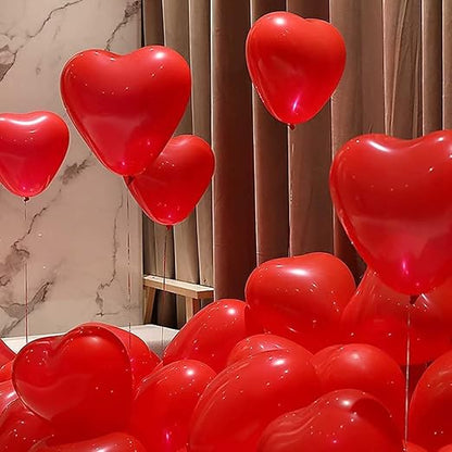 Red Heart Shaped Balloons Red - 25pcs