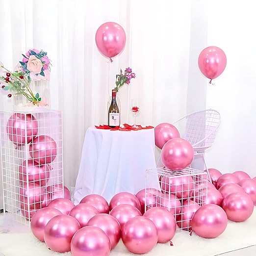 Pink Metallic Chrome Balloons 50pcs