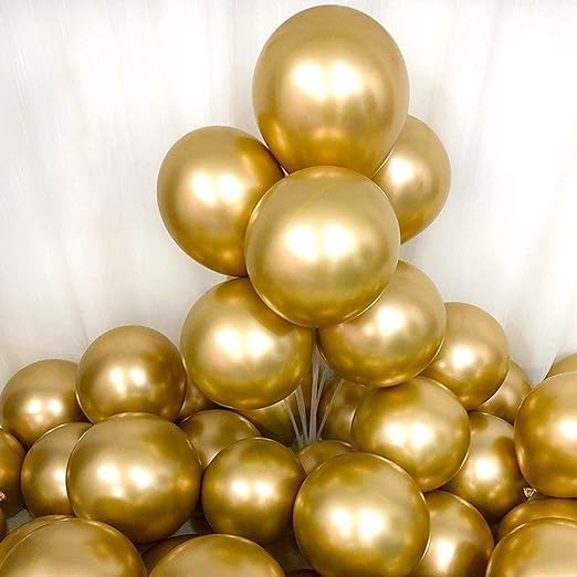 Golden Chrome Balloons 50Pcs