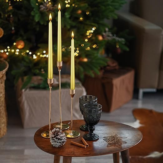 Golden Taper Spiral Taper Candle Pack of 4 Pcs