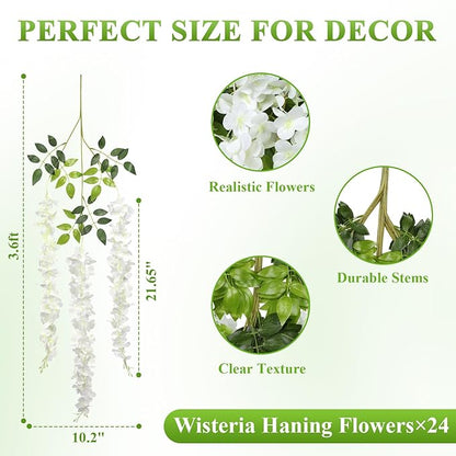 Artificial Wisteria Hanging Bush Flowers String