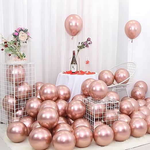 Rosegold Metallic Chrome Balloons 50pcs