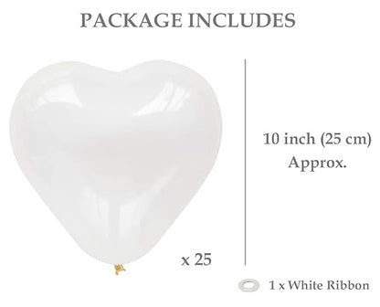 Heart Shaped White Balloons