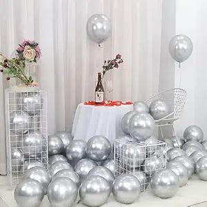 Silver Metallic Chrome Balloons 50pcs