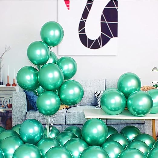 Green Metallic Chrome Balloons 50pcs