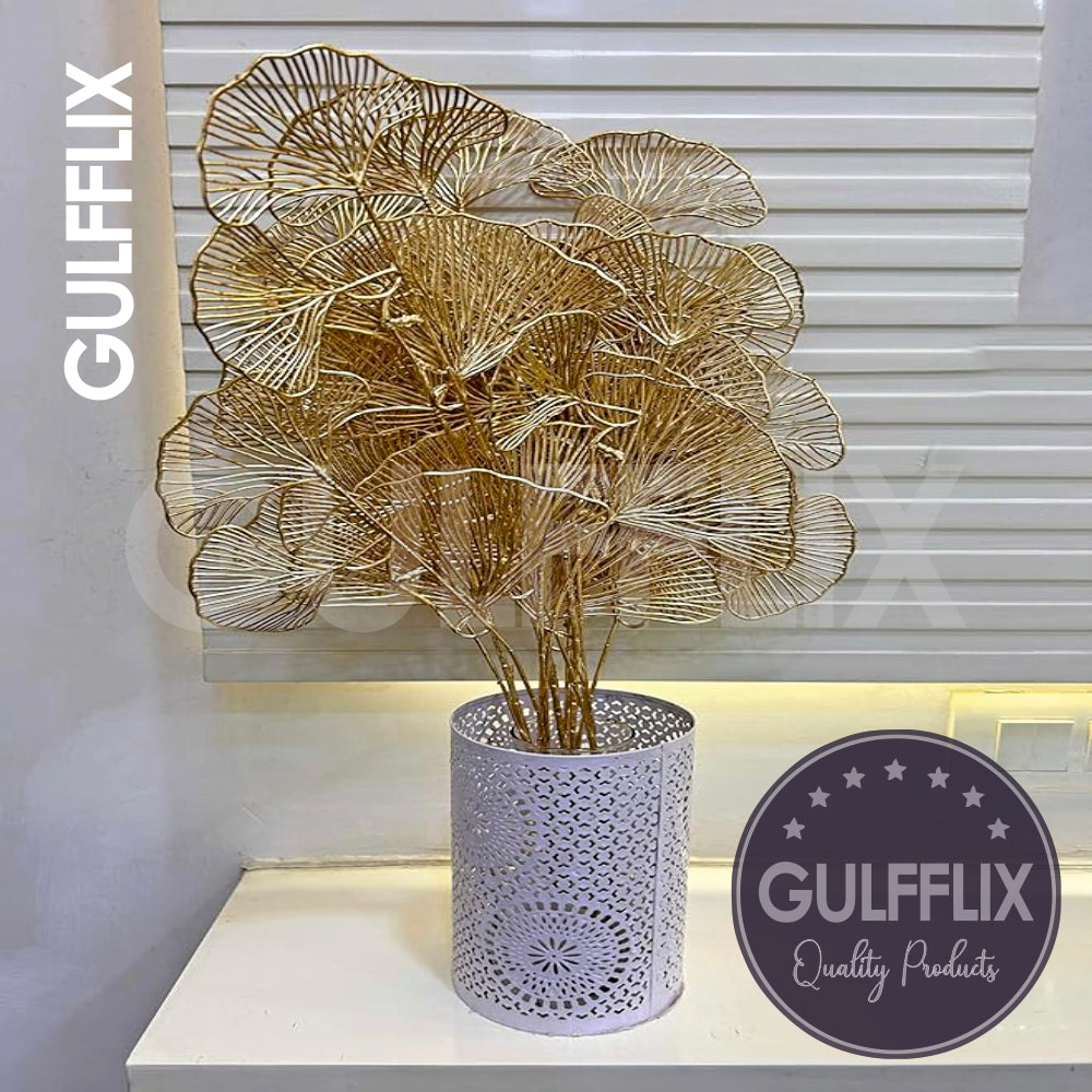 Artificial Flower Gingko Stem with 3 leaves.