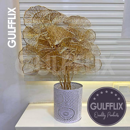 Artificial Flower Gingko Stem with 3 leaves.