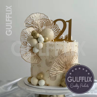 Artificial Flower Gingko Stem with 3 leaves.