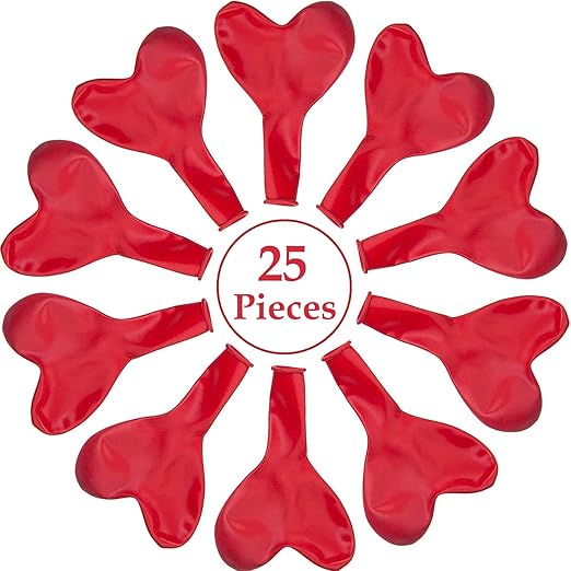Red Heart Shaped Balloons Red - 25pcs