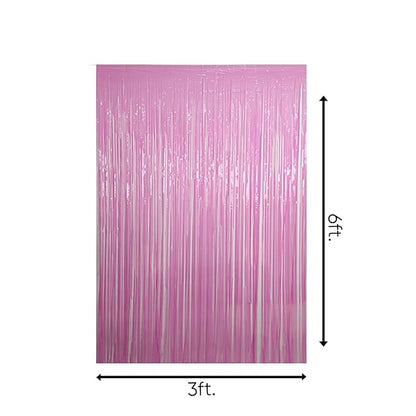 Pastel Pink Fringe Curtain for Decoration - 2 pcs