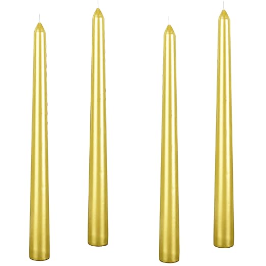 Golden Taper Spiral Taper Candle Pack of 4 Pcs